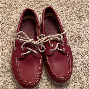 Red Sperry topsiders